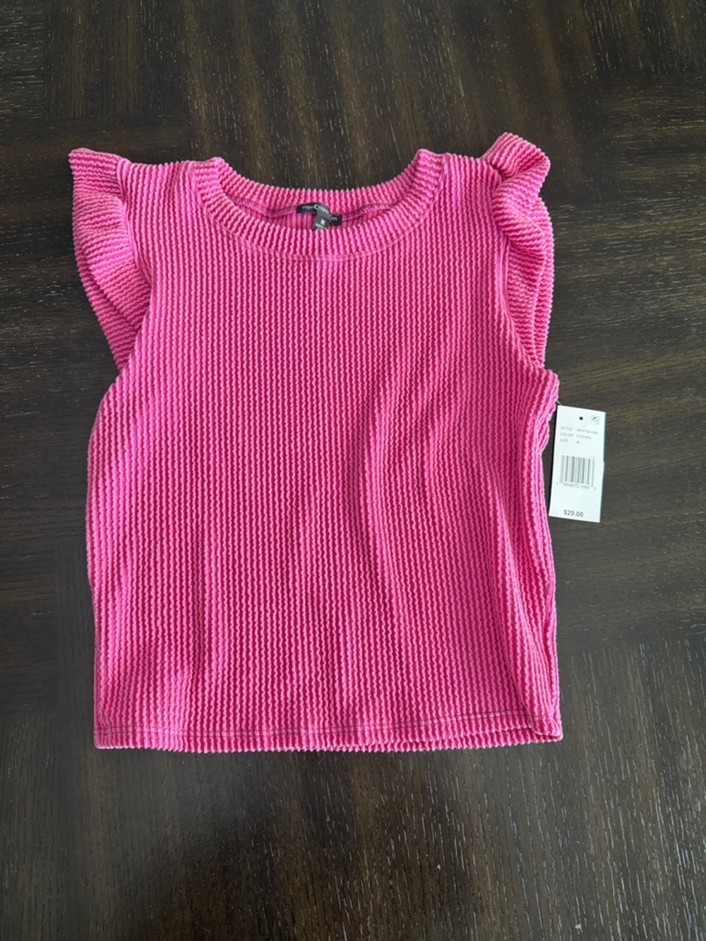 MM Couture Pink Ribbed Knit Top